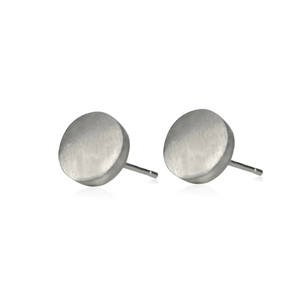 Sterling Silver Button Earrings