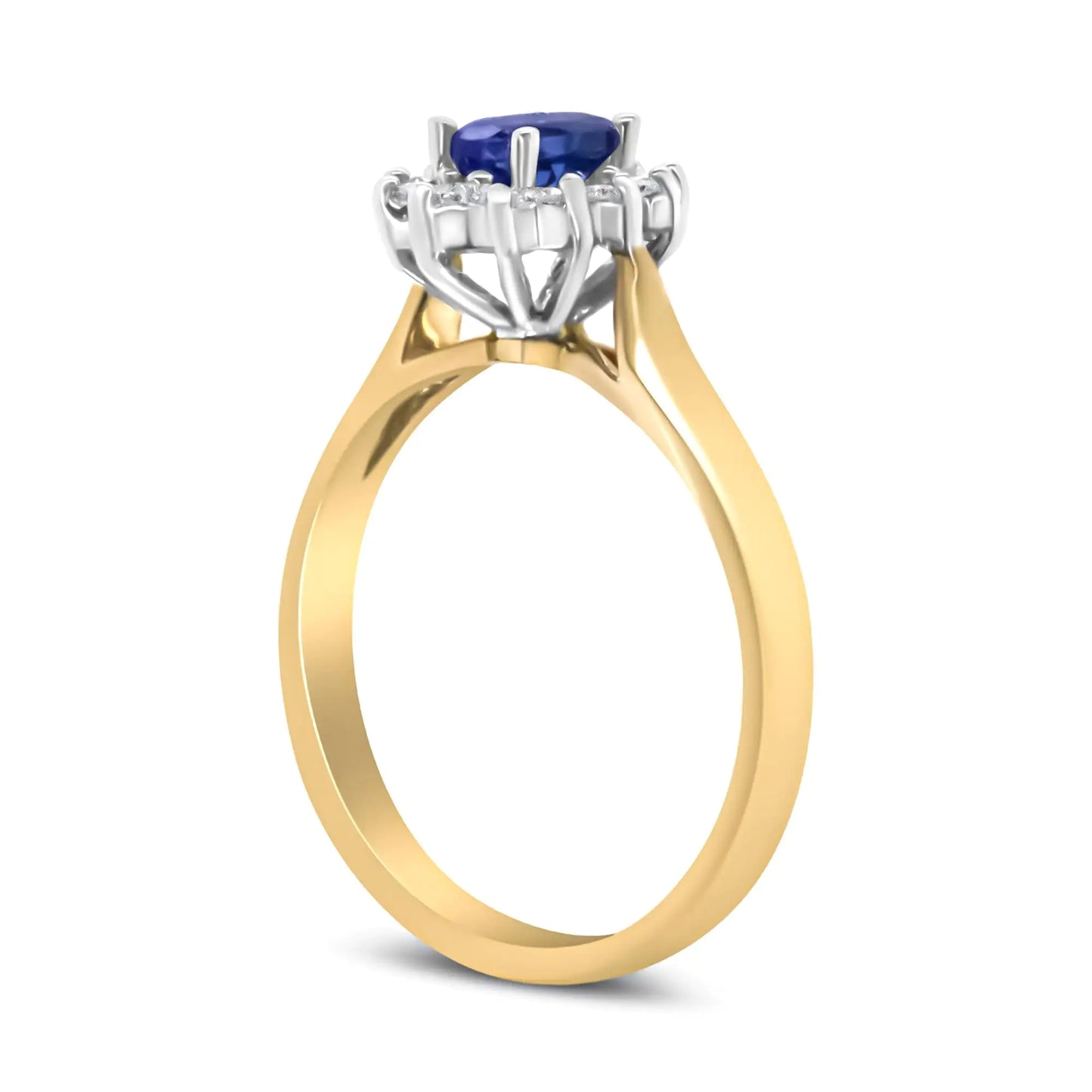 Oval Blue Tanzanite Halo Ring