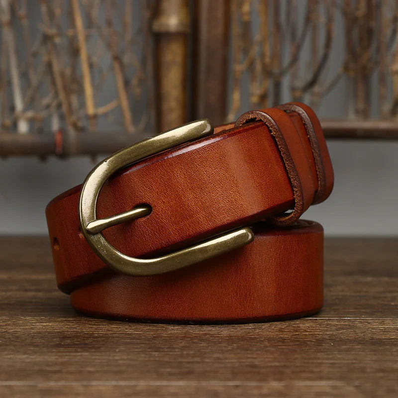 Retro Copper Buckle Men's Belt