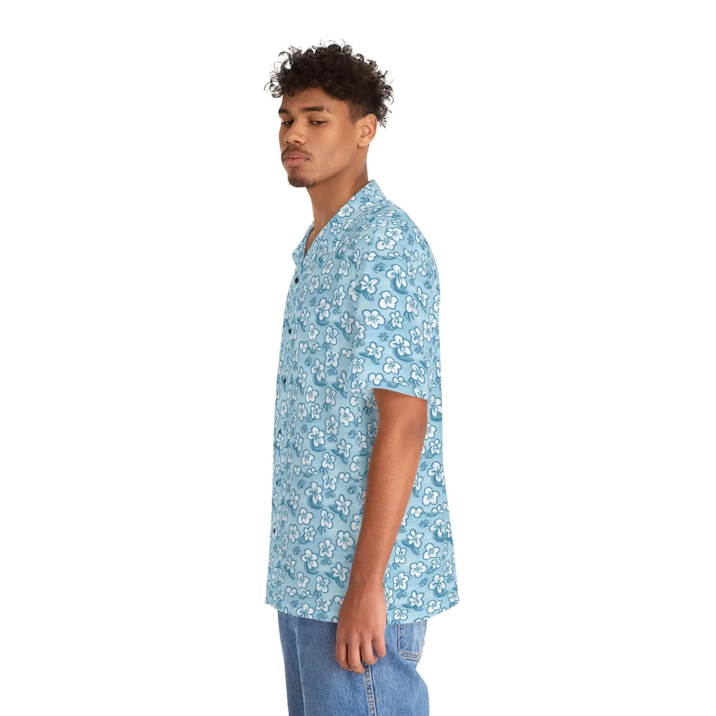 Men's Blue Tropical Flower Shirt