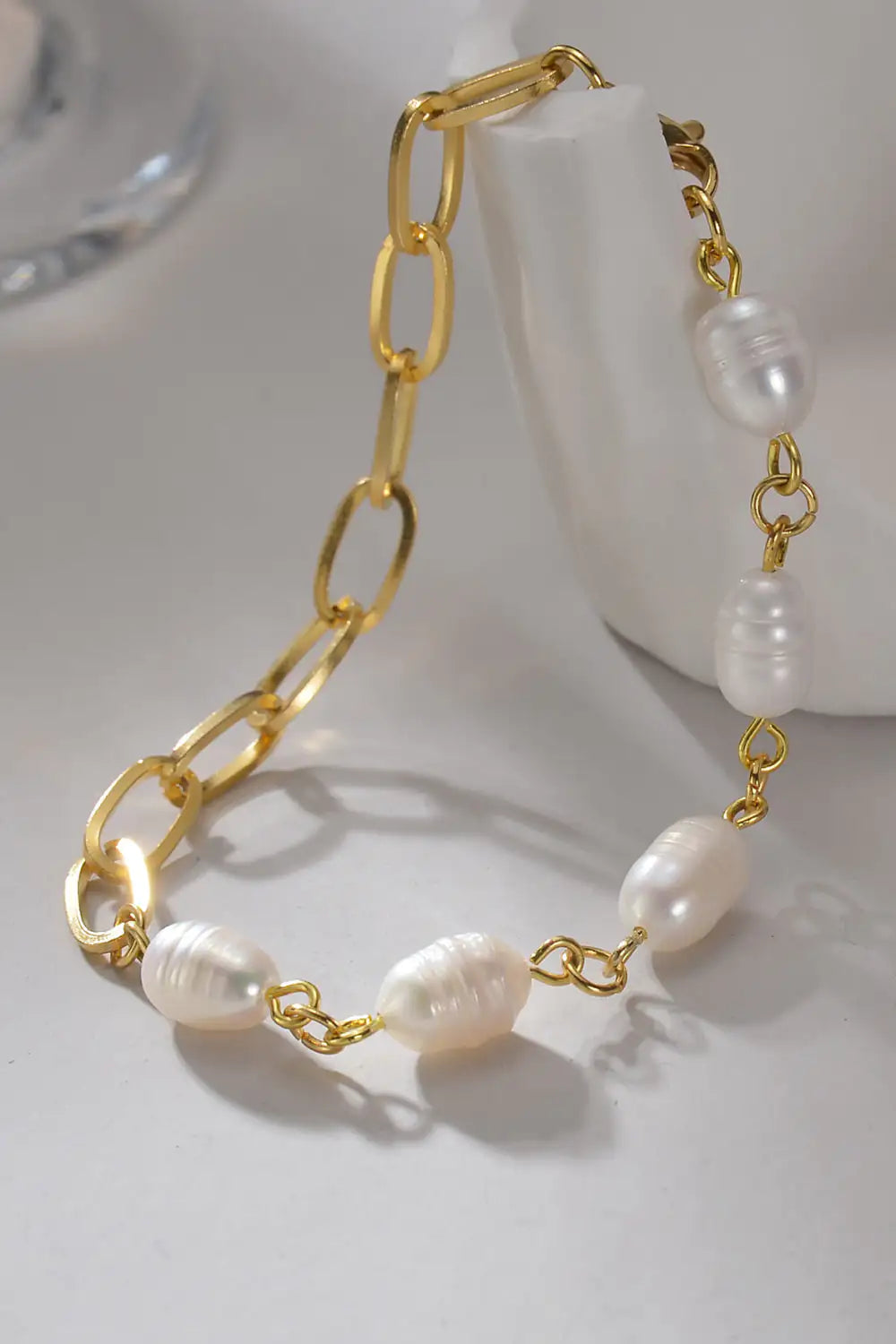 Pearl Chain Stainless Steel Bracelet