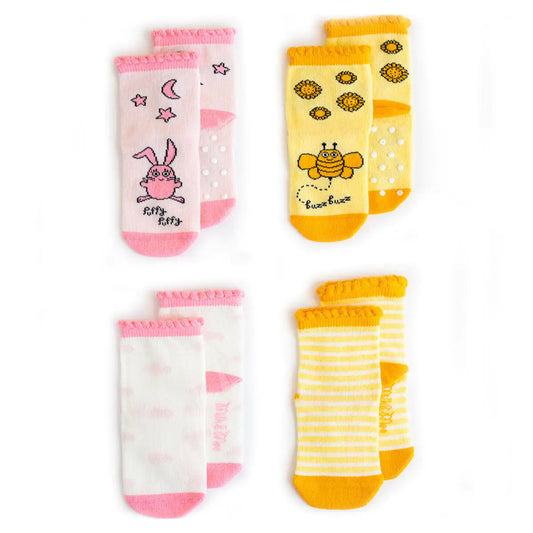 Buzzy Bee and Chancin 4 Piece Baby Sock Set