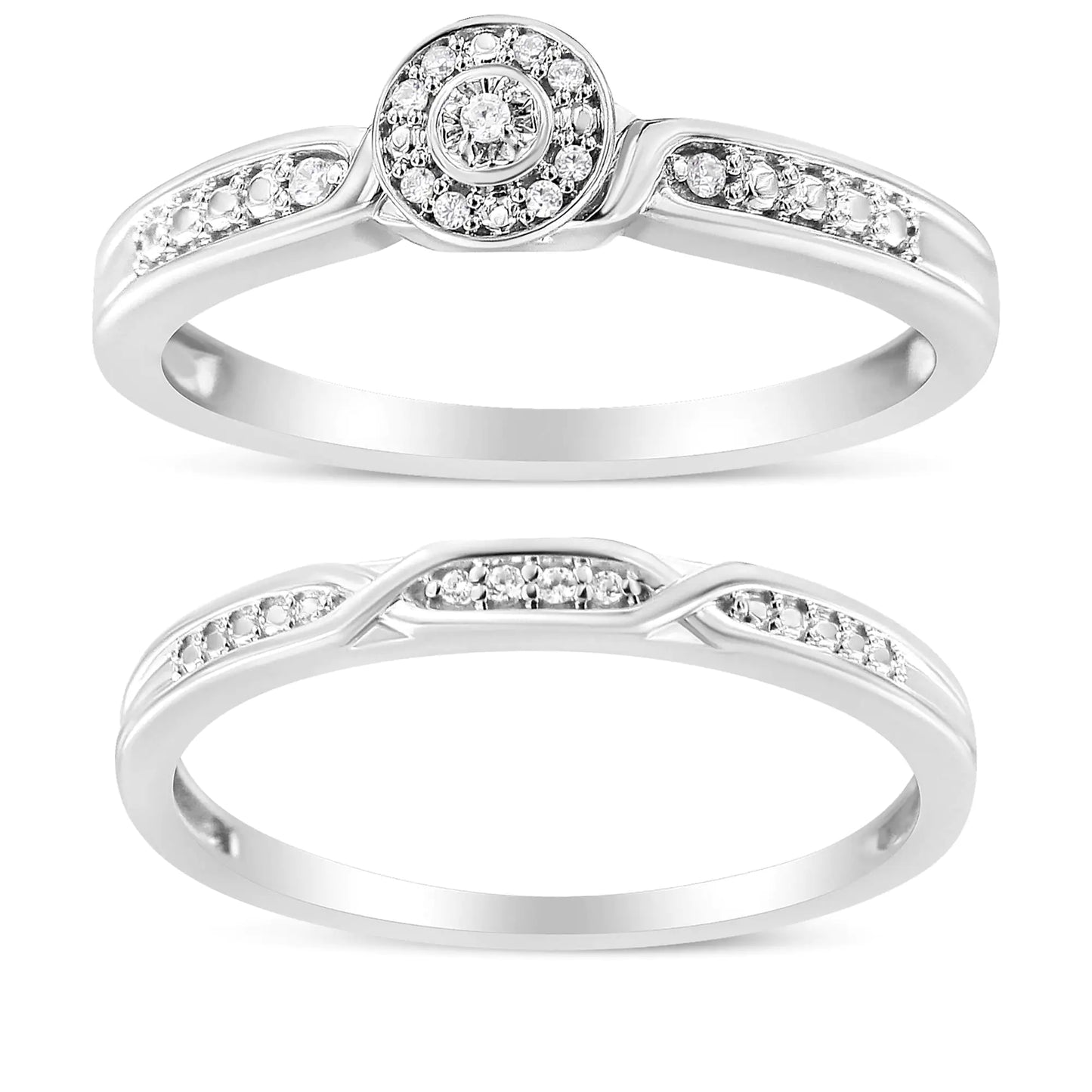 Twist Shank Bridal Set Ring and Band