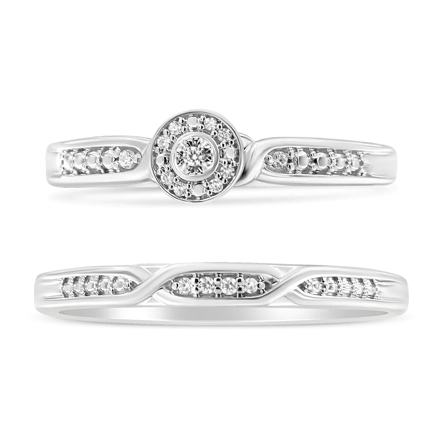 Twist Shank Bridal Set Ring and Band