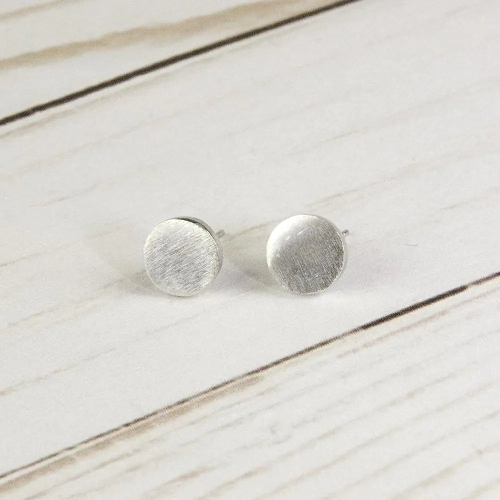 Sterling Silver Button Earrings