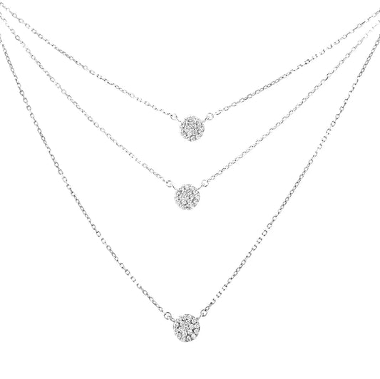 Medallion Multi-Strand Tri Pendant Necklace