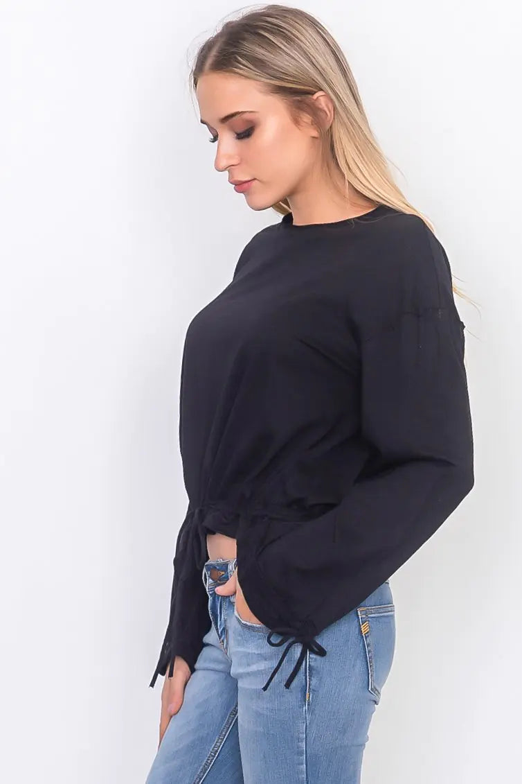 Drawstring Top - Black