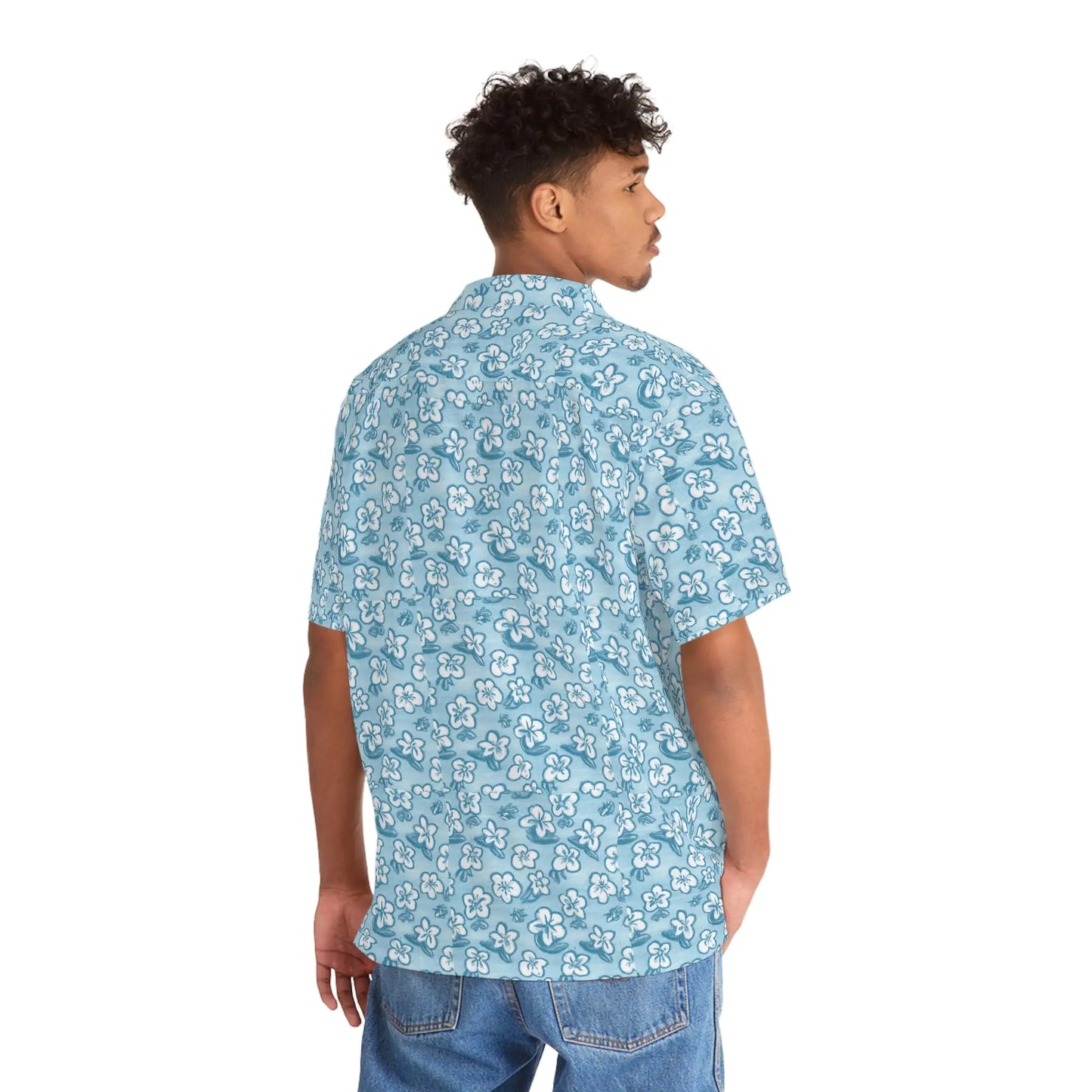 Men's Blue Tropical Flower Shirt