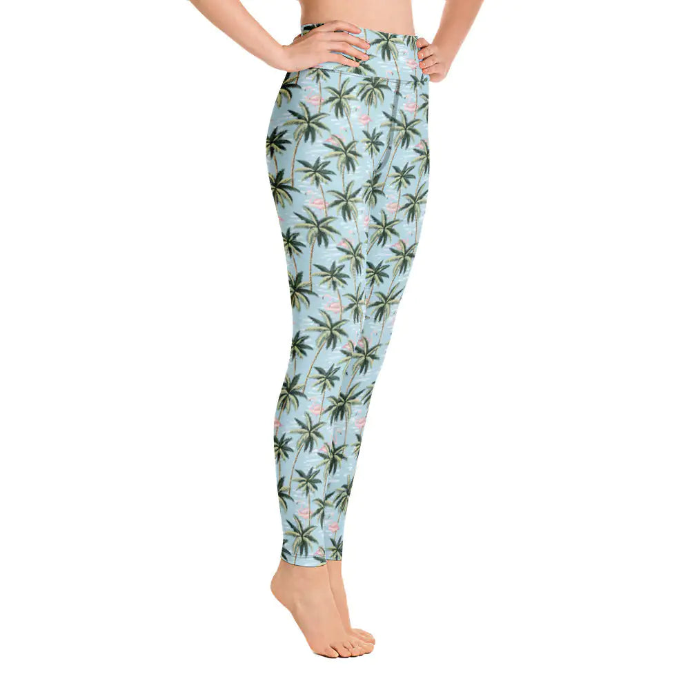 Tropical Flamingo Yoga Leggings