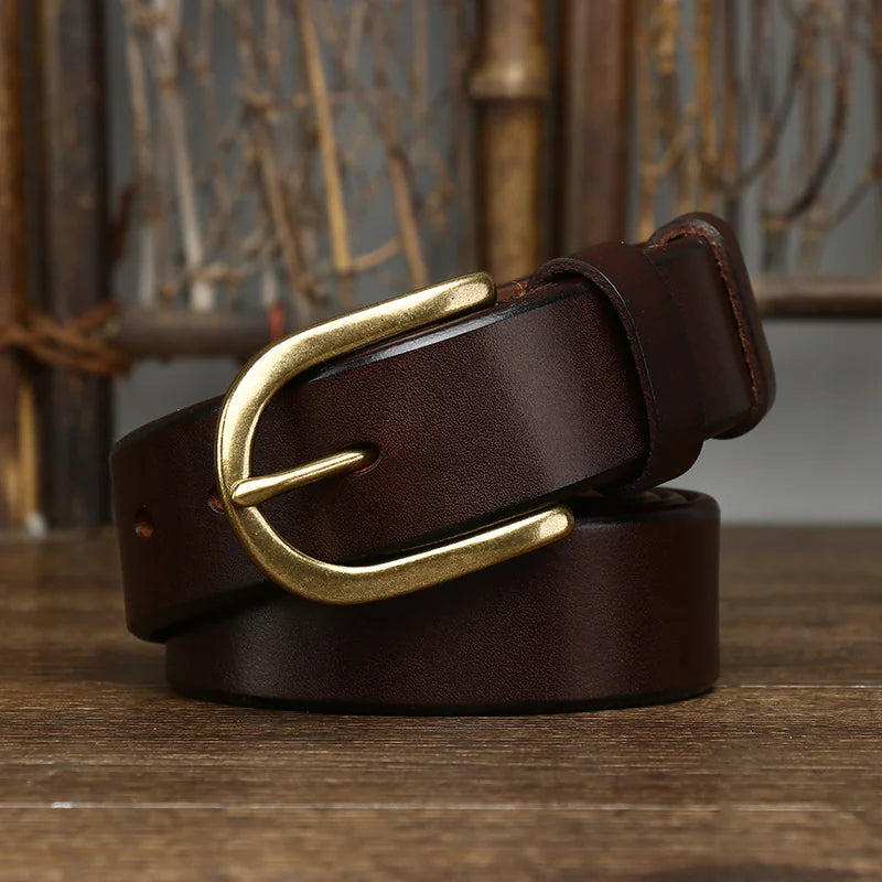 Retro Copper Buckle Men's Belt