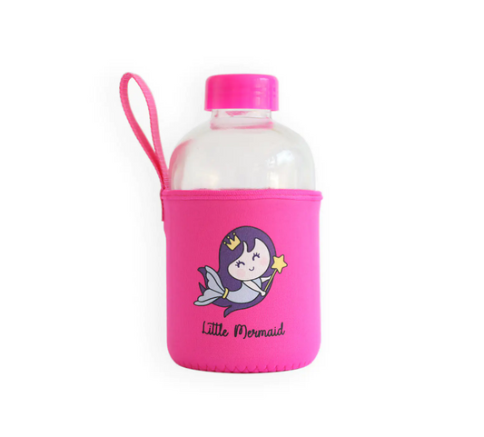 Little Mermaid Kids Glass Water Bottles 20 oz, 600 ml