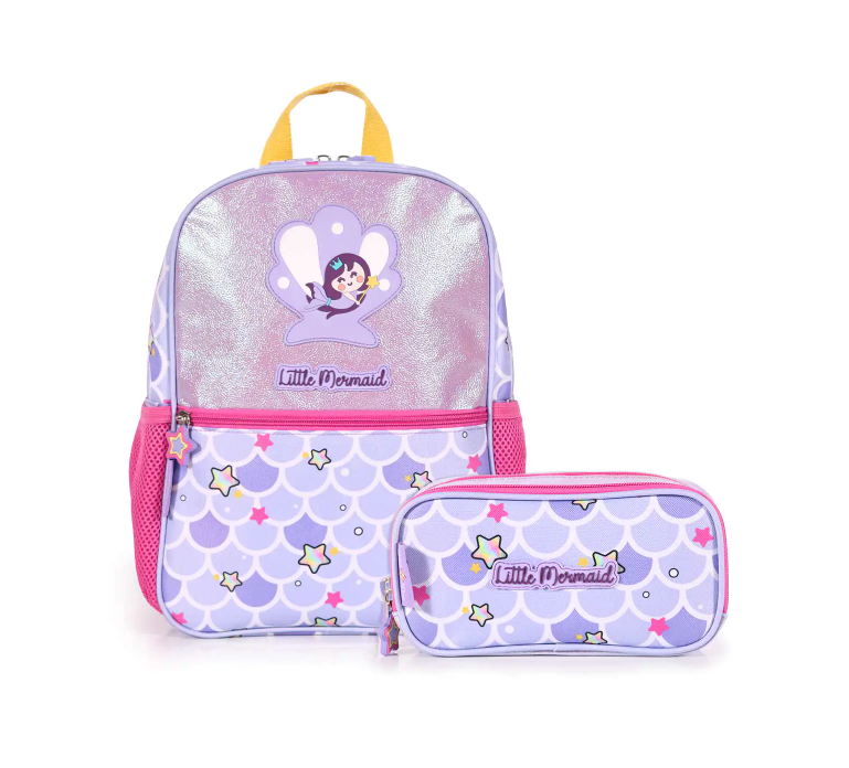 Backpack and Pencil Case School Set Glittering Mermaid