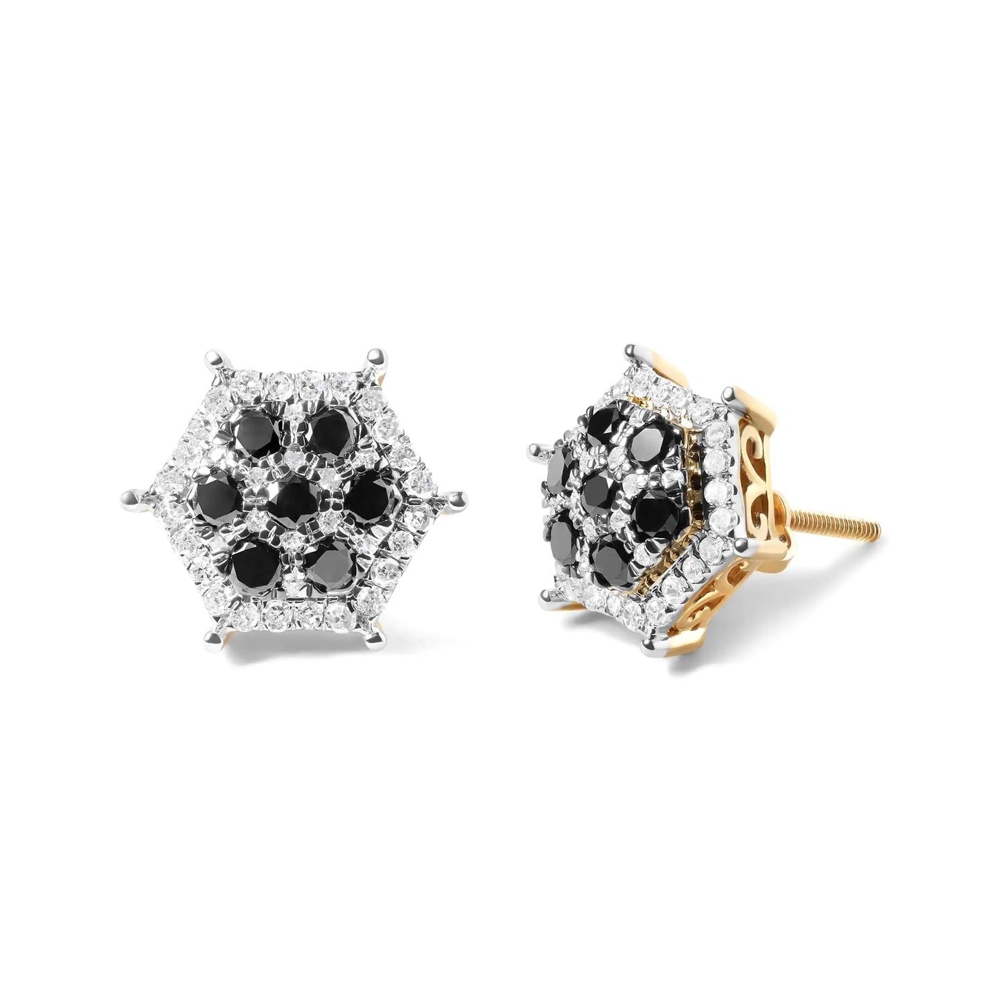 White and Black Treated Diamond Earring Men