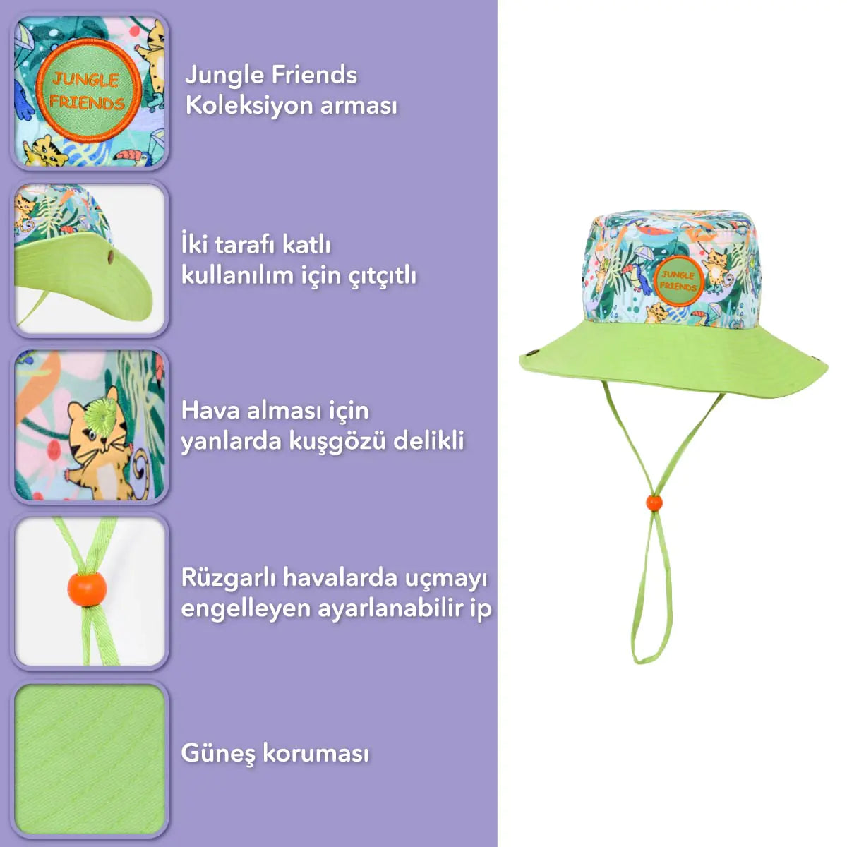 Kids Hat Jungle Friends