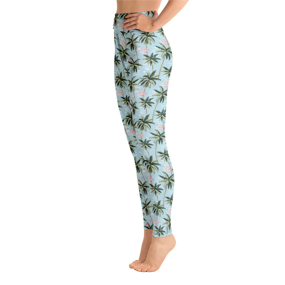 Tropical Flamingo Yoga Leggings