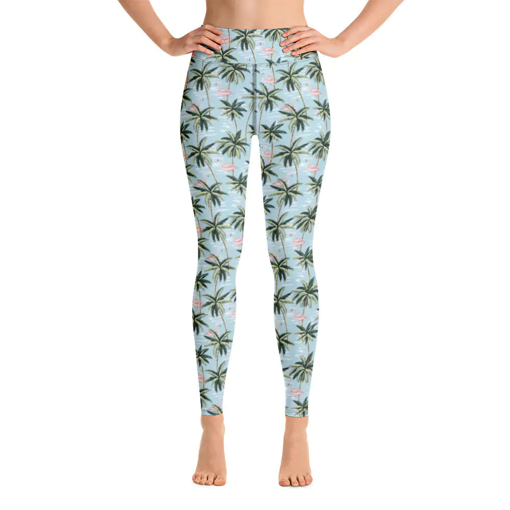 Tropical Flamingo Yoga Leggings