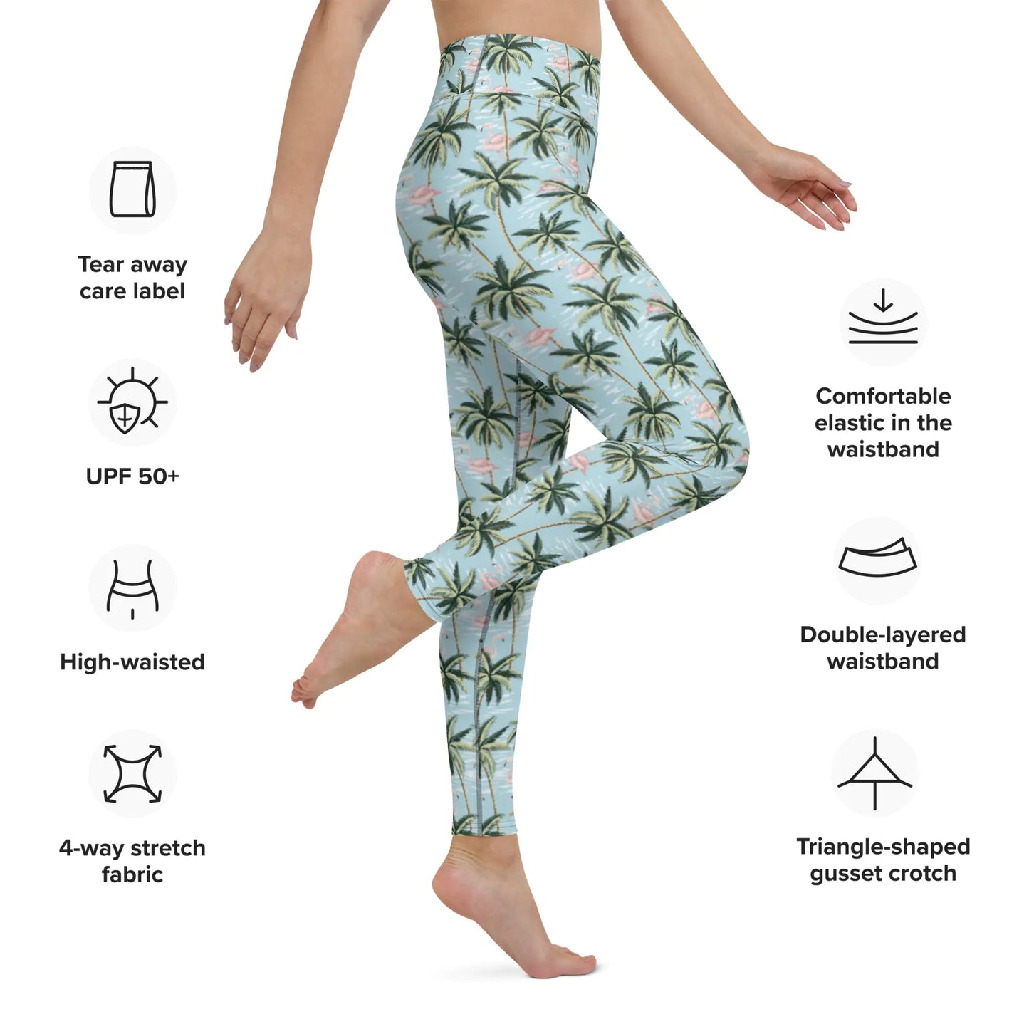 Tropical Flamingo Yoga Leggings