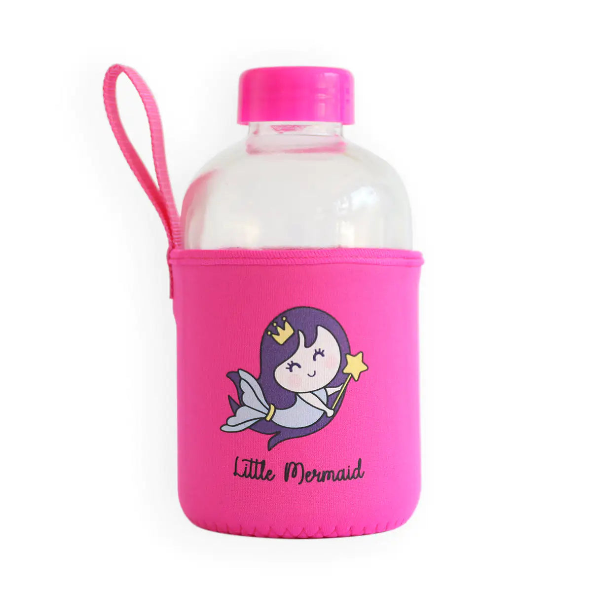 Little Mermaid Kids Glass Water Bottles 20 oz, 600 ml