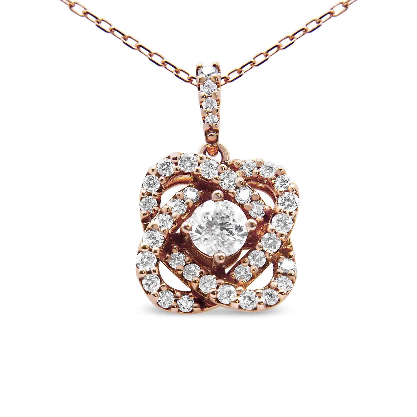 Diamond Criss Cross Infinite Pendant Necklace