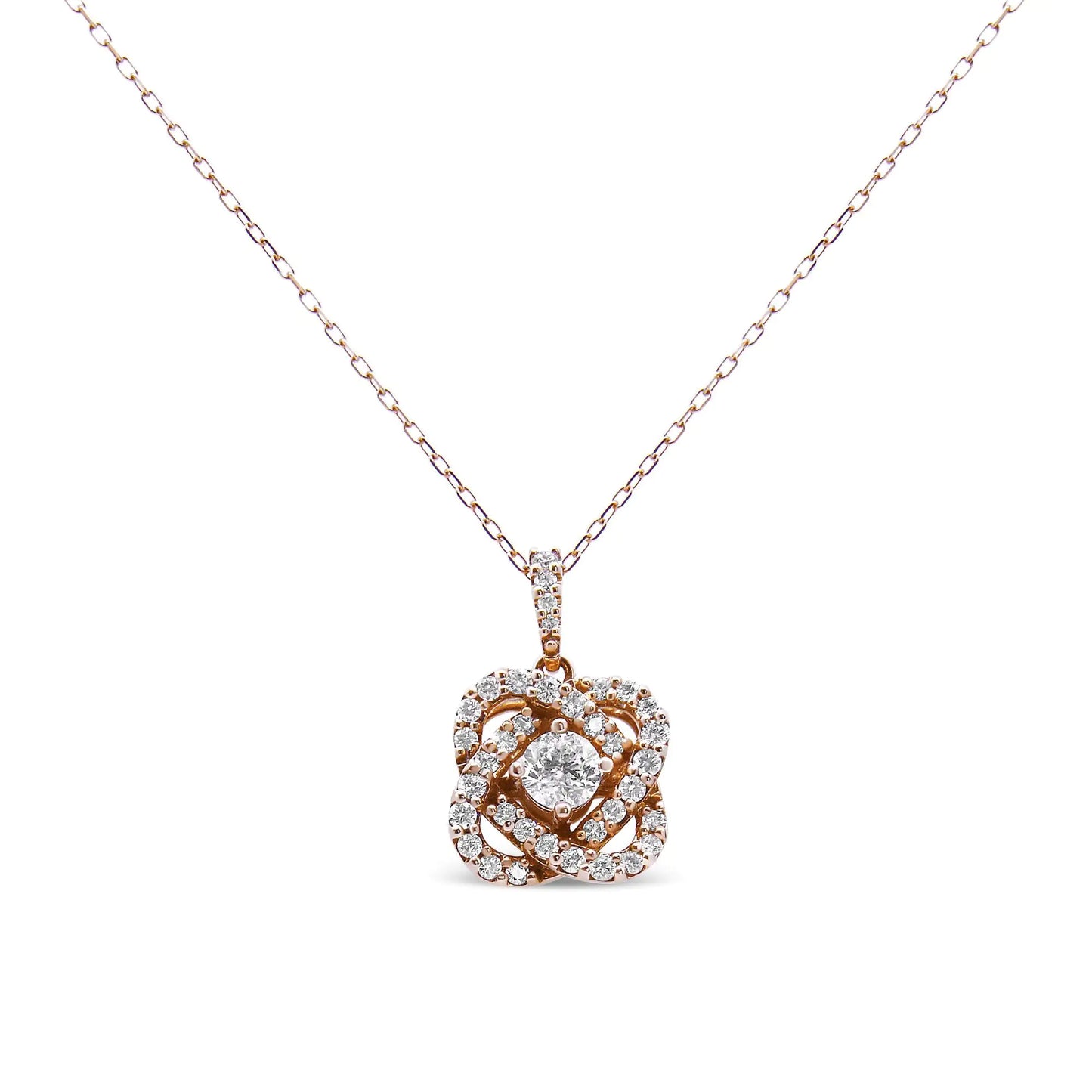 Diamond Criss Cross Infinite Pendant Necklace