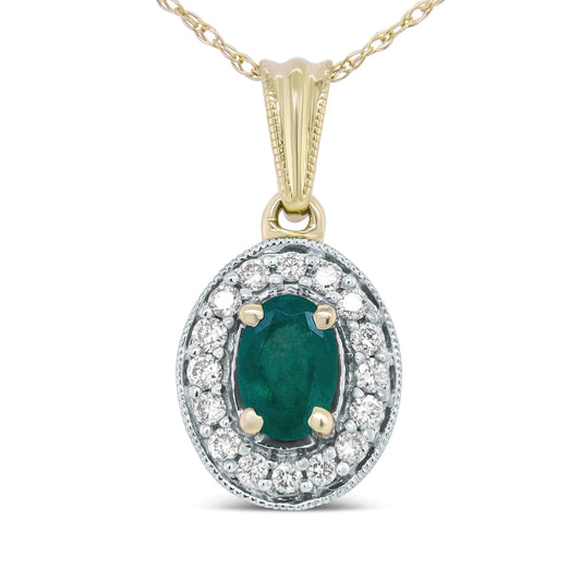 Emerald Halo Necklace