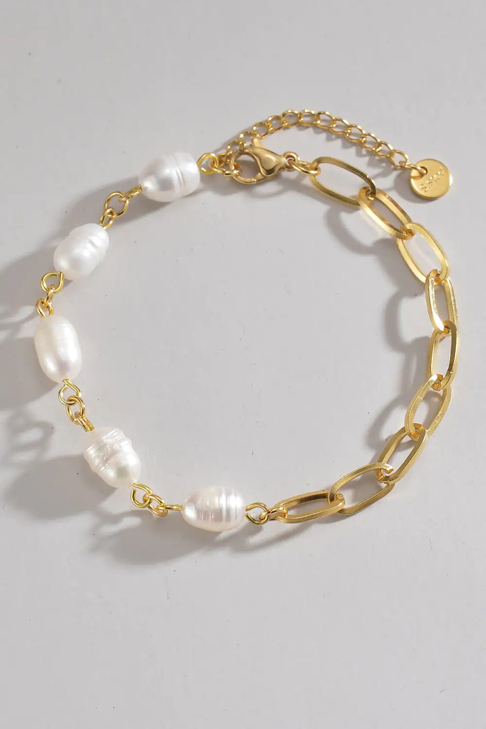 Pearl Chain Stainless Steel Bracelet