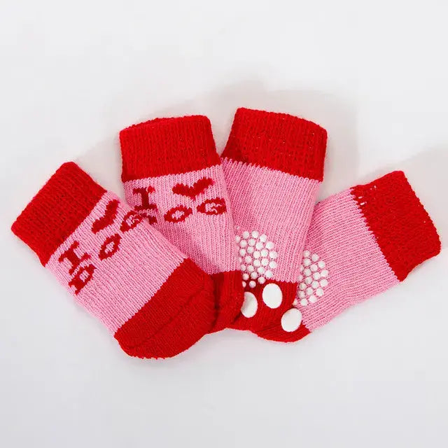 Cute Anti-Slip Dog Socks Set