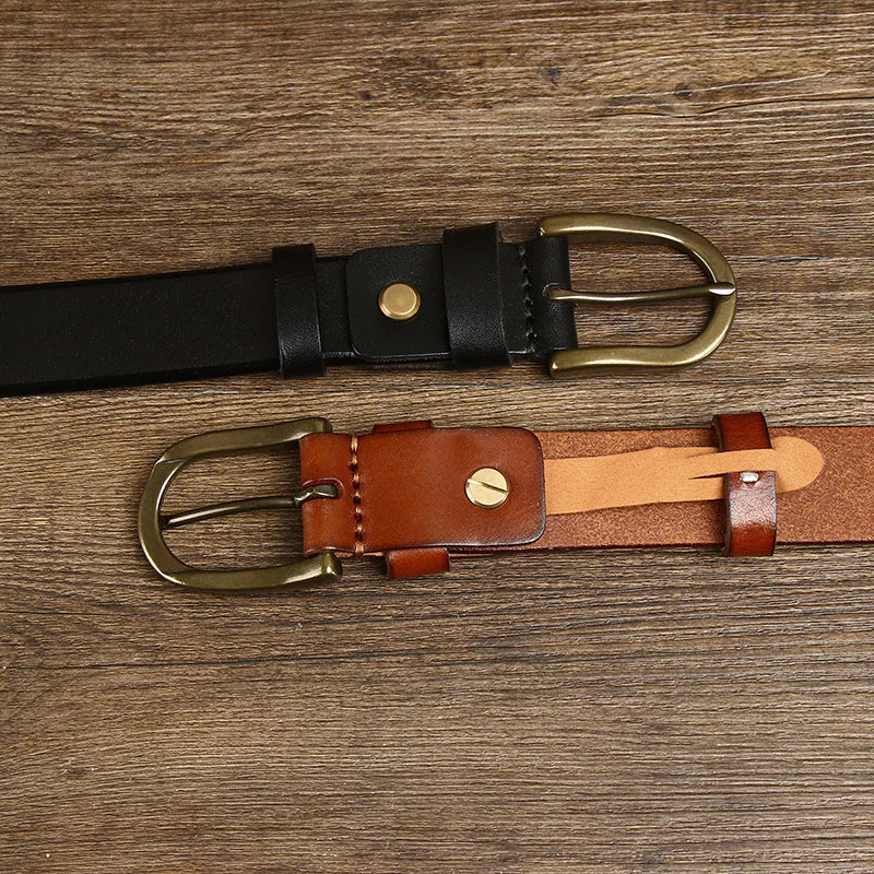 Retro Copper Buckle Men's Belt