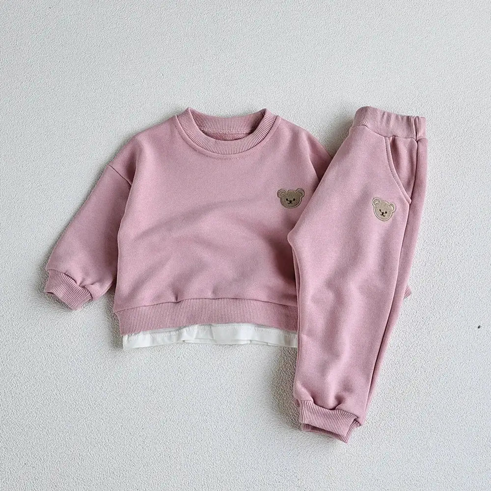 Bear Embroidery Sweatshirt And Pants