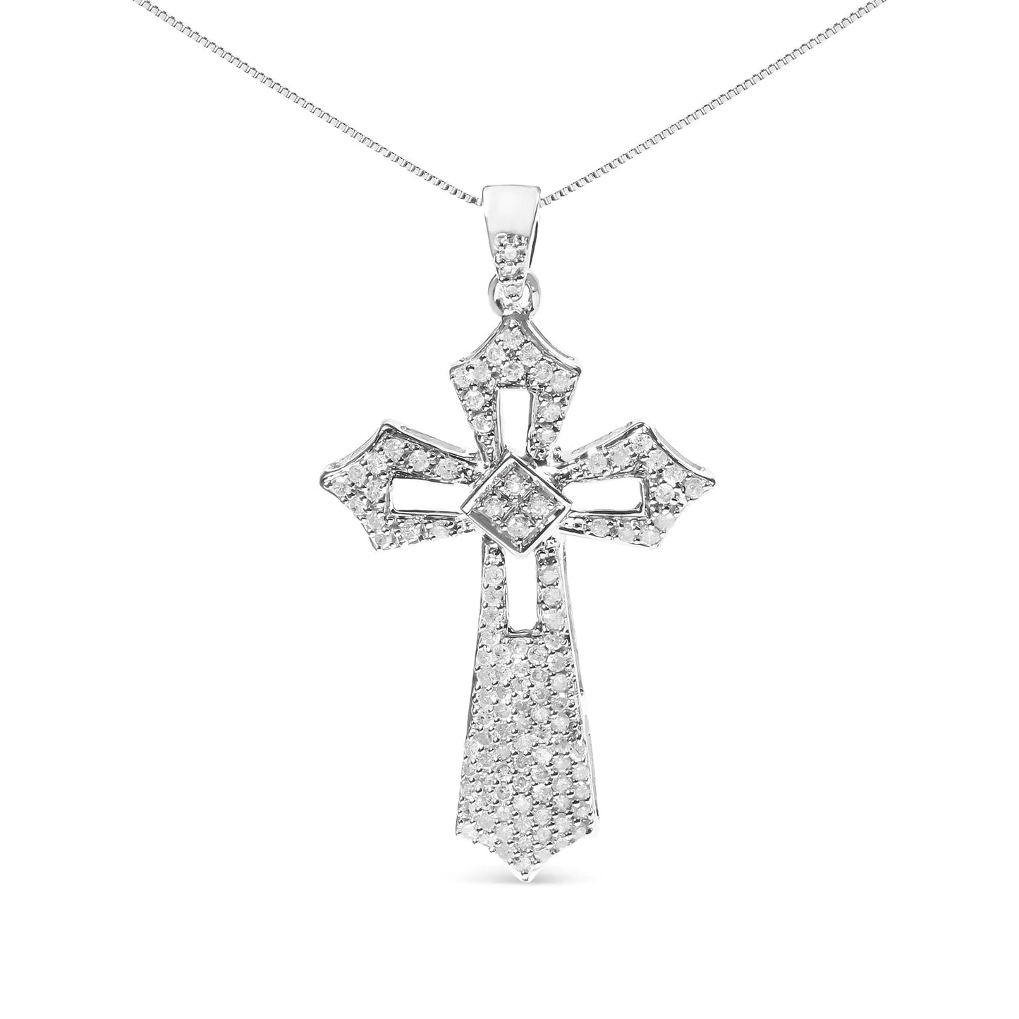 Fleur De Lis Cross Pendant Necklace