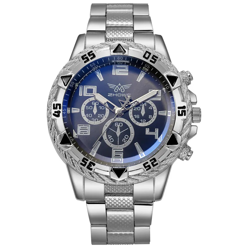 Three-eye Casual Steel Watch