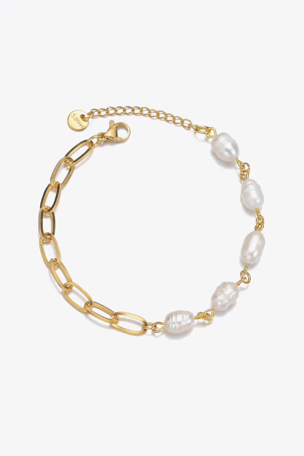 Pearl Chain Stainless Steel Bracelet