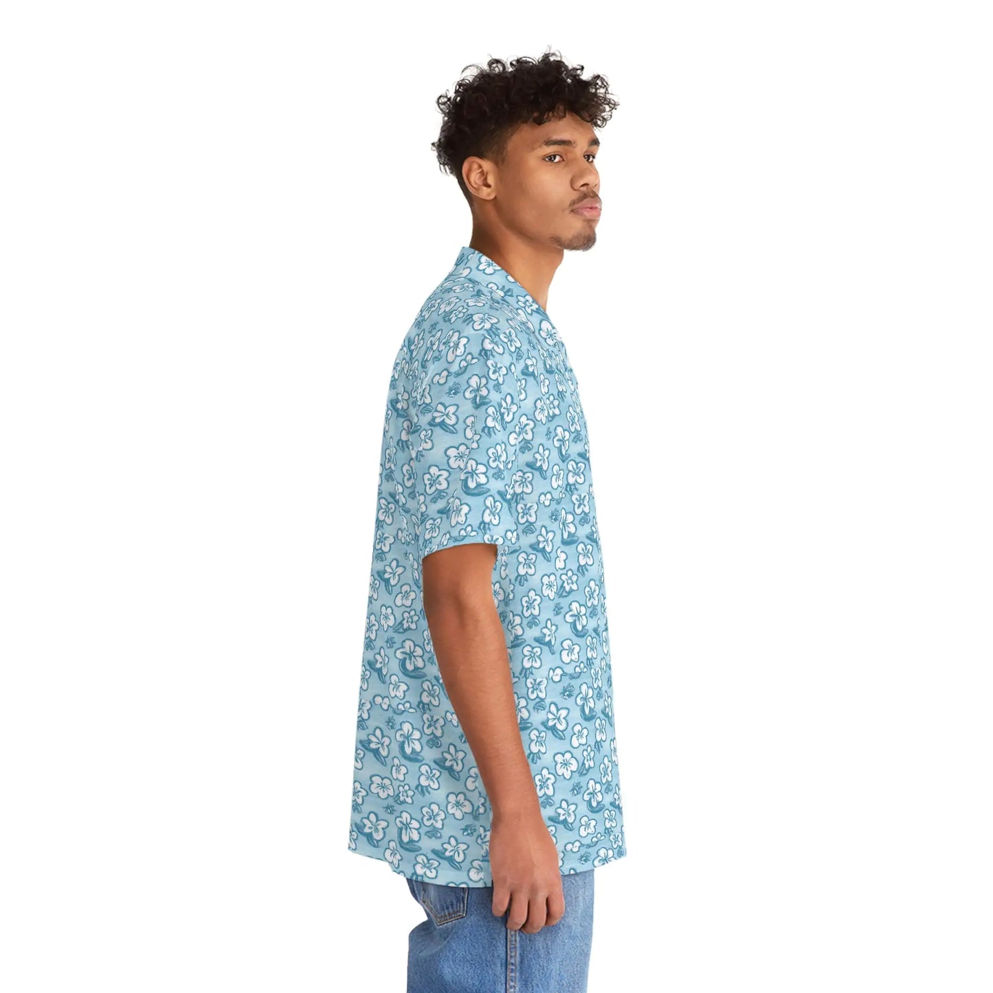 Men's Blue Tropical Flower Shirt